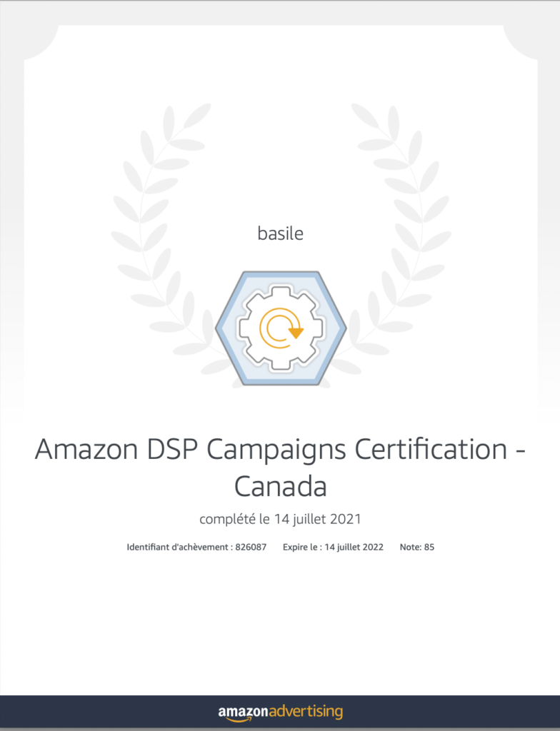 Certification Amazon DSP